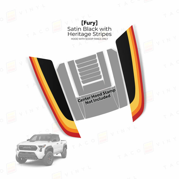Taco Vinyl Fury hood stamp fangs for 2024+ Toyota Tacoma