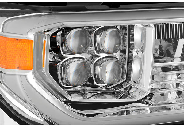 LED Projector Headlights Chrome (Without Level Adjuster) Fits 07