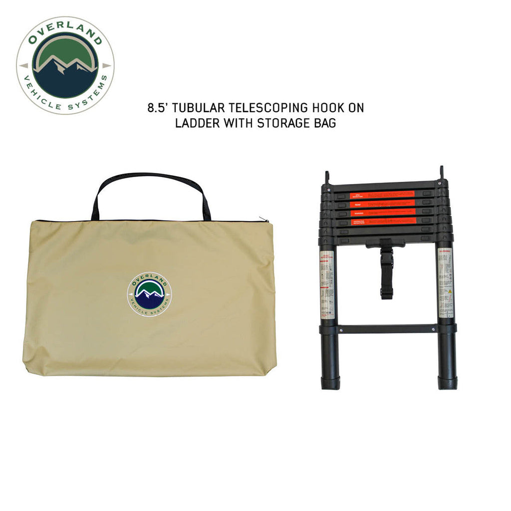 LD TMON Clamshel Aluminum Hard Shell Roof Top Tent - 2 Person Capacity, Tan Body & Green Rainfly