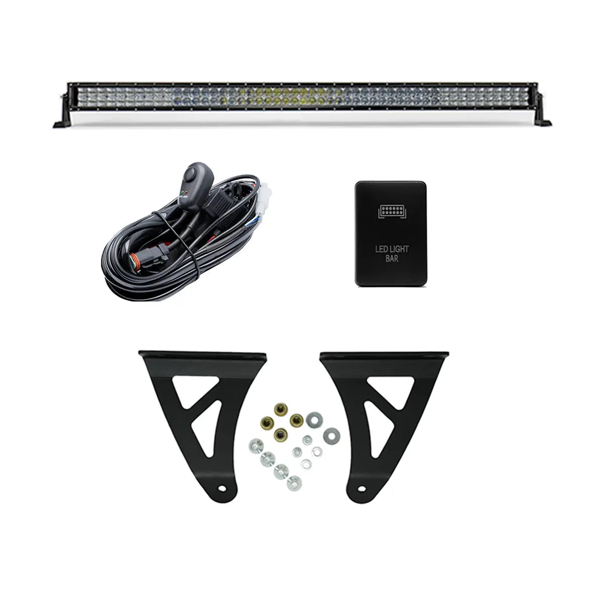 Behind Grille 21.5 LED Light Bar Kit w/Bracket/Wiring For Toyota 2022