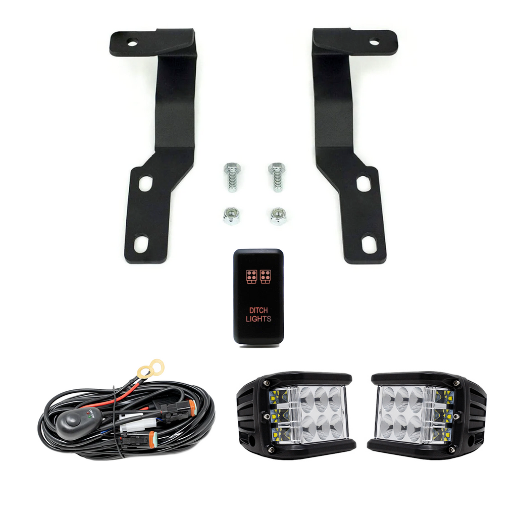 Low Profile LED Ditch Light Brackets Kit For 2005-2015 Toyota Tacoma