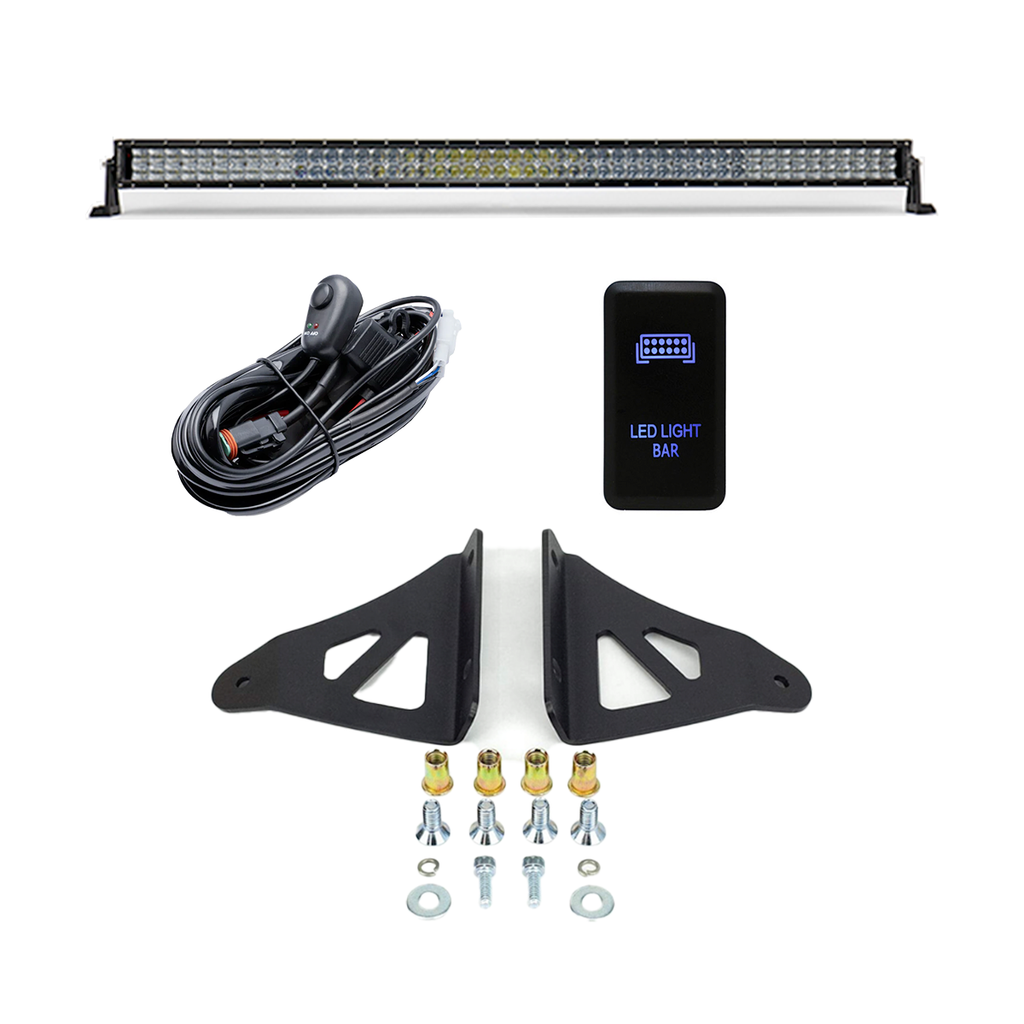 2-Piece Universal Roof LED Light Strip Mounting Bracket Kit – Off-Road Black Steel