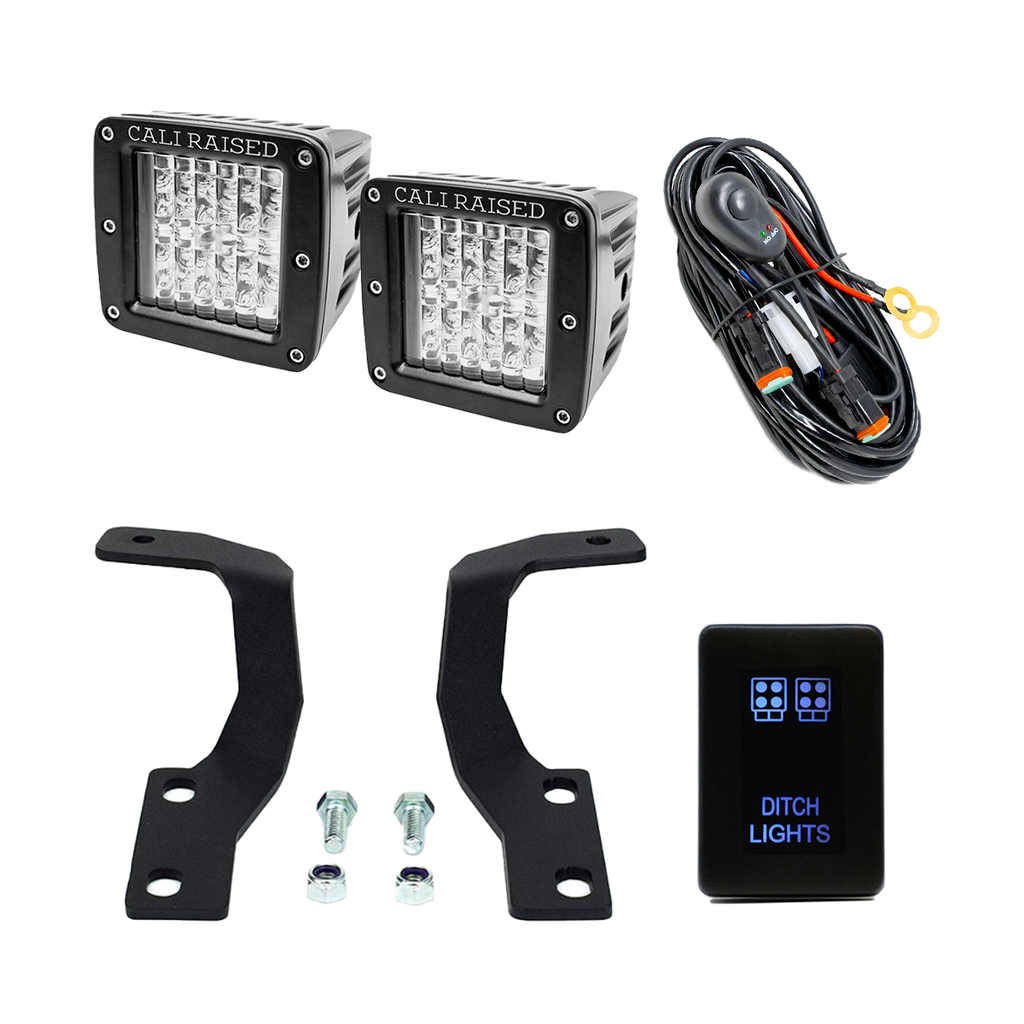 Low Profile LED Ditch Light Brackets Kit For 2010-2024 Toyota 4Runner