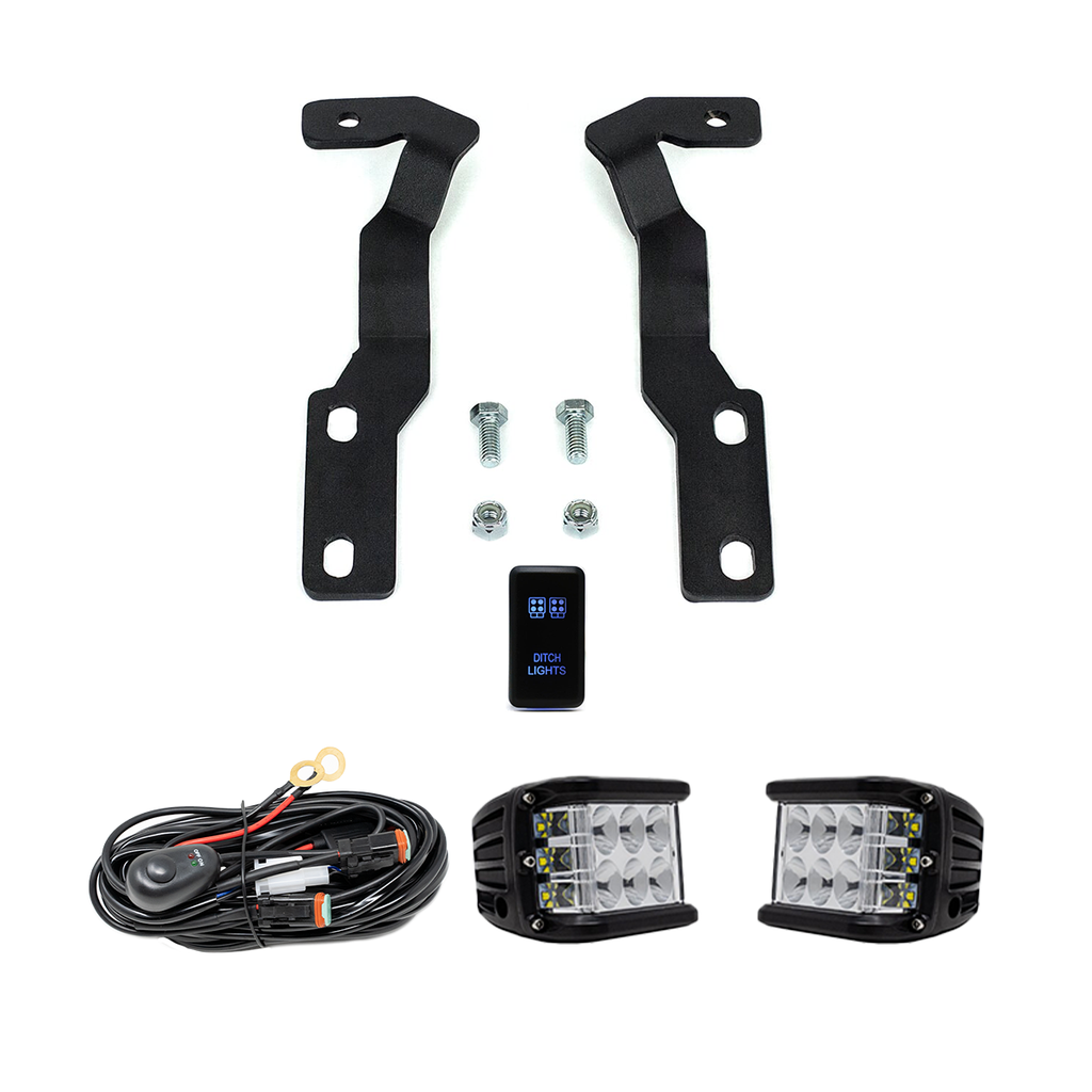 Low Profile Ditch Light Brackets Kit For 2016-2023 Toyota Tacoma