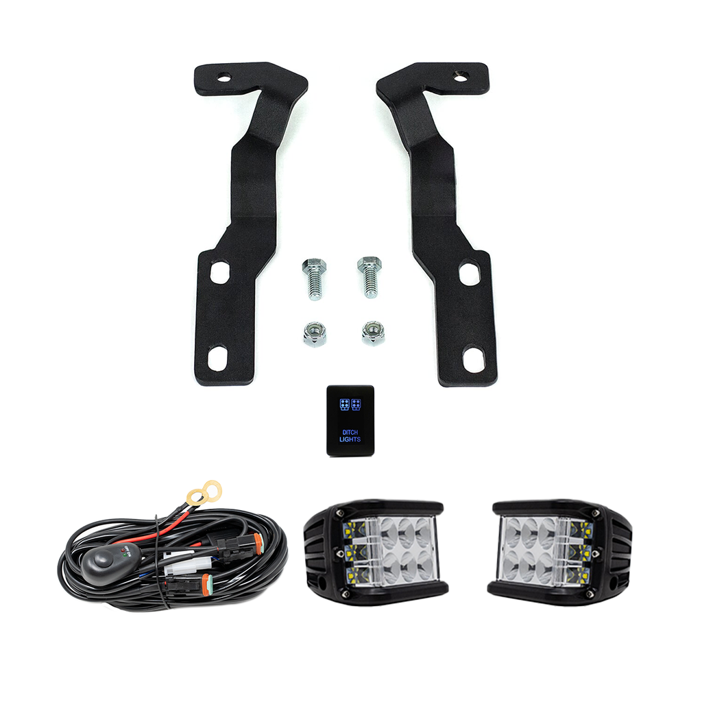 Low Profile Ditch Light Brackets Kit For 2016-2023 Toyota Tacoma