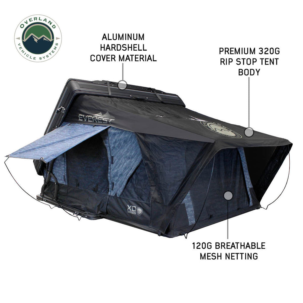 XD Everest Cantilever Aluminum Roof Top Tent - Grey Body & Black Rainfly