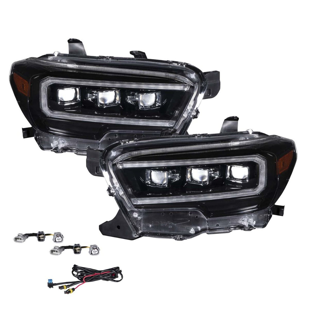 2016-2023 Toyota Tacoma Sequential LED Projector Headlights with Selectable DRL (Pair)
