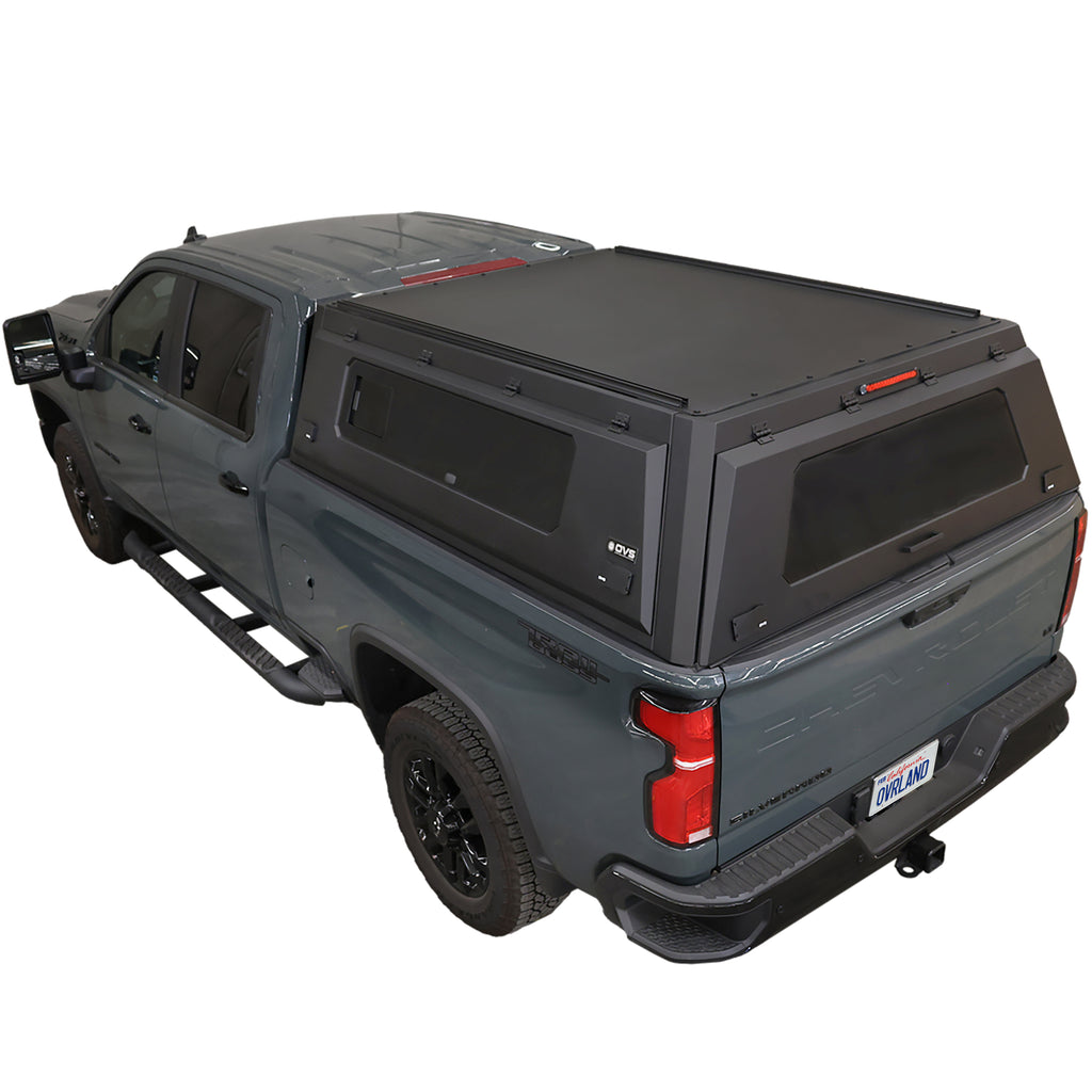 OVS Expedition PRO+ full-window truck cap on a 2020-2027 Chevy Silverado / GMC Sierra 2500/3500 HD