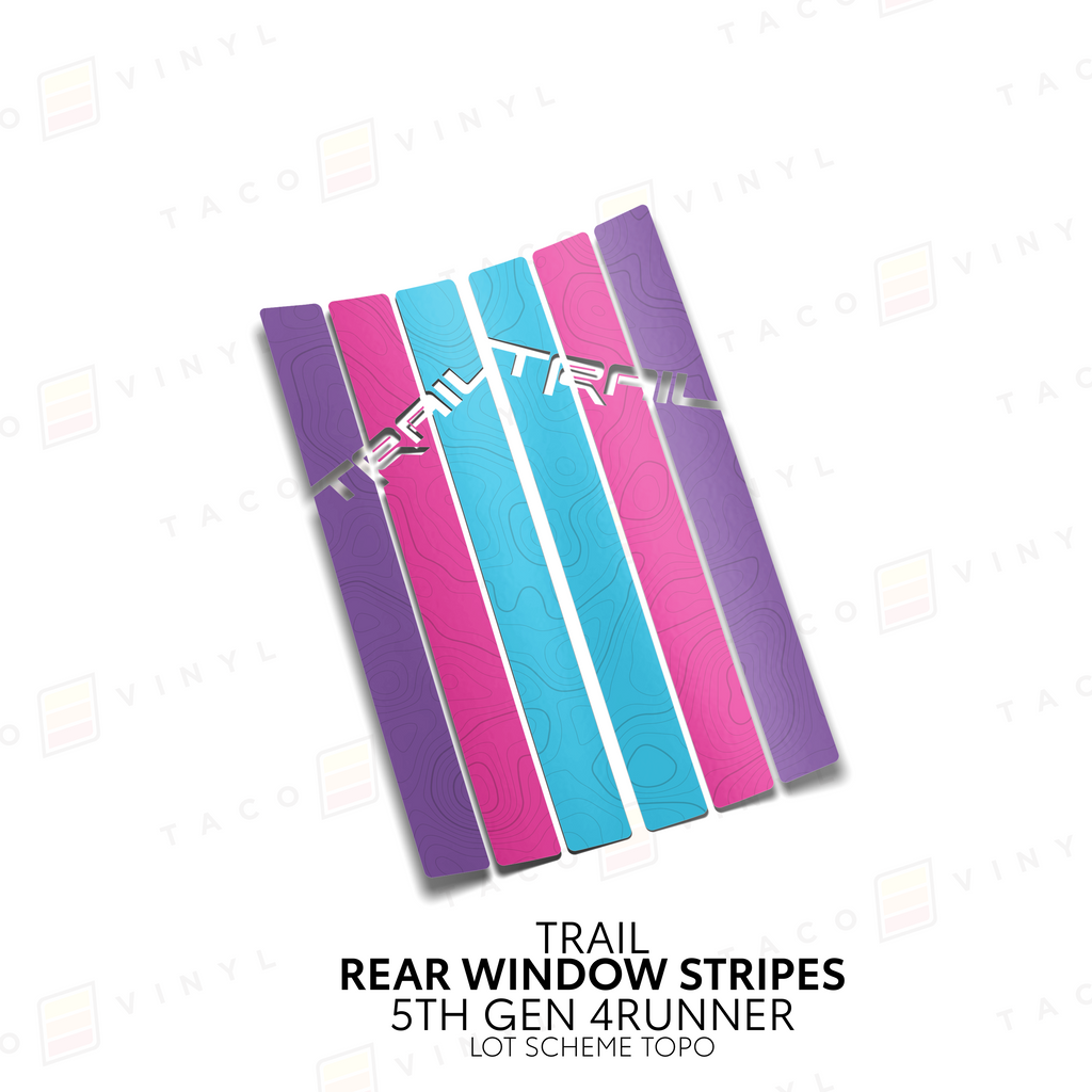 4Runner Rear Window Stripes - WITH TOPO