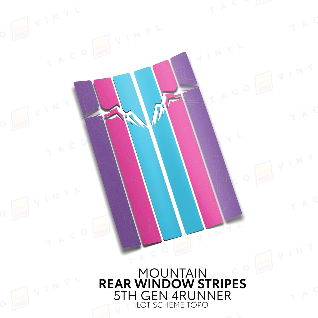 4Runner Rear Window Stripes - WITH TOPO