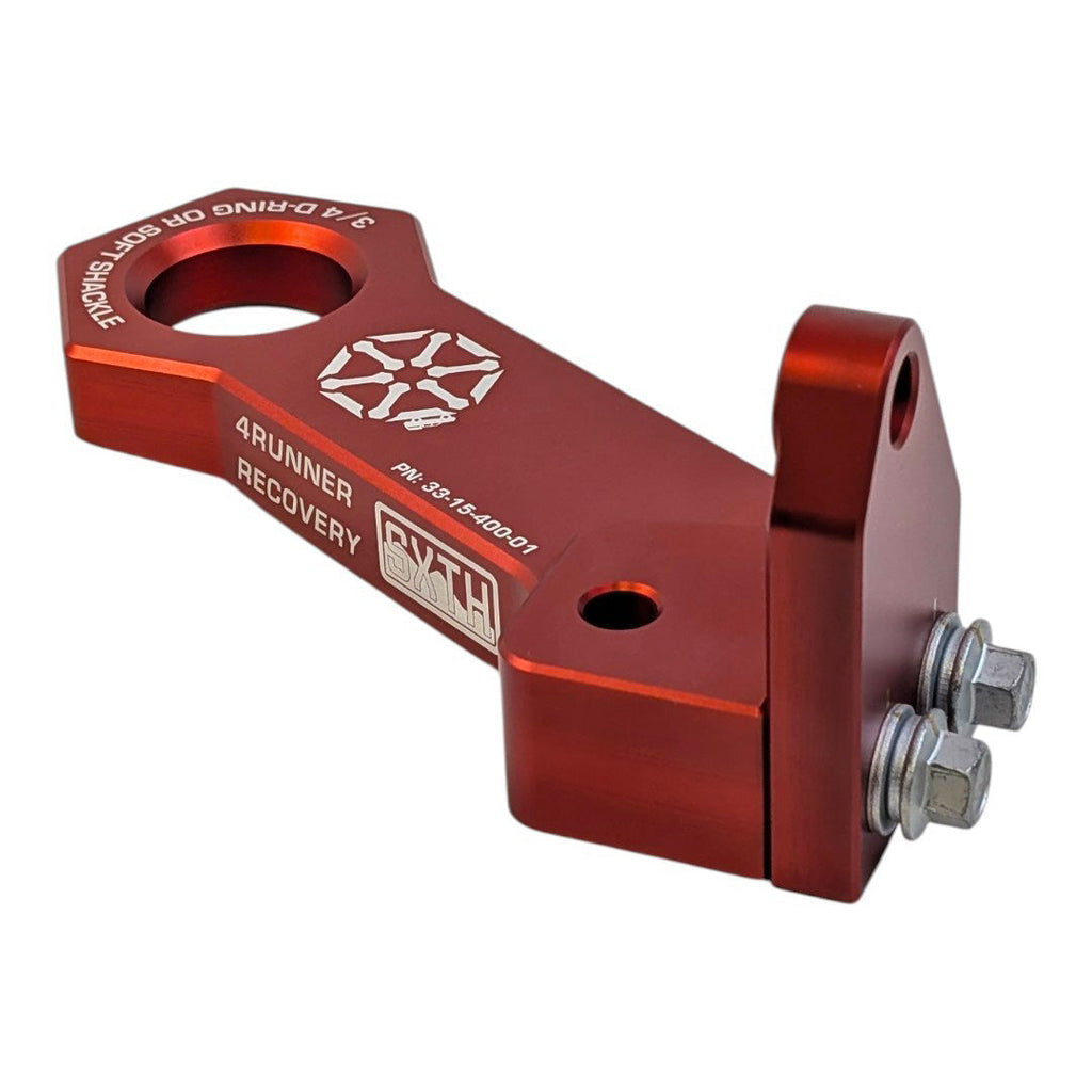 Red SXTH Element rear recovery point for 2025+ Toyota 4Runner with mounting bolts
