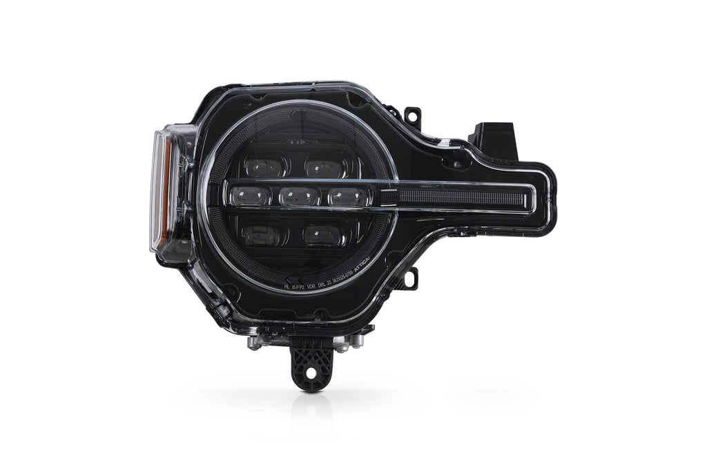 Attica Apex Series Bronco headlight front view, lights off