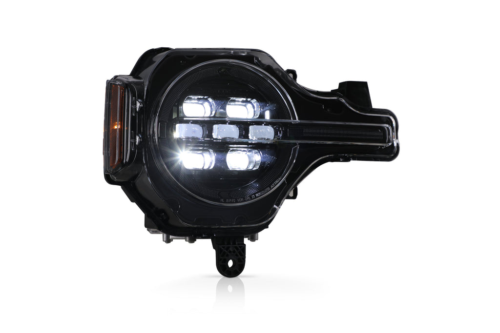 Attica Apex Series Bronco headlight with LED projectors lit