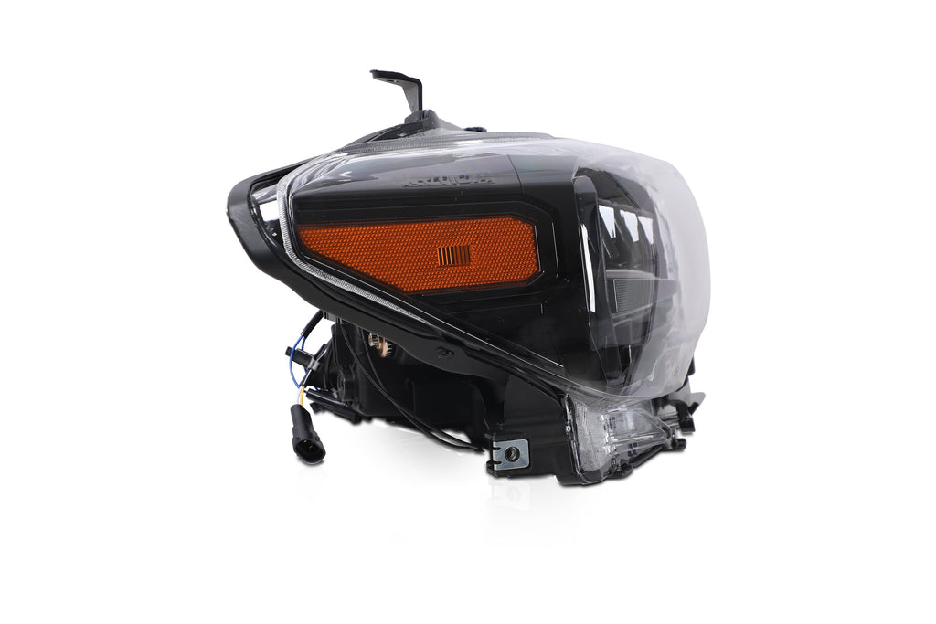 Attica Apex Series Tacoma headlight outer corner with amber side marker and wiring