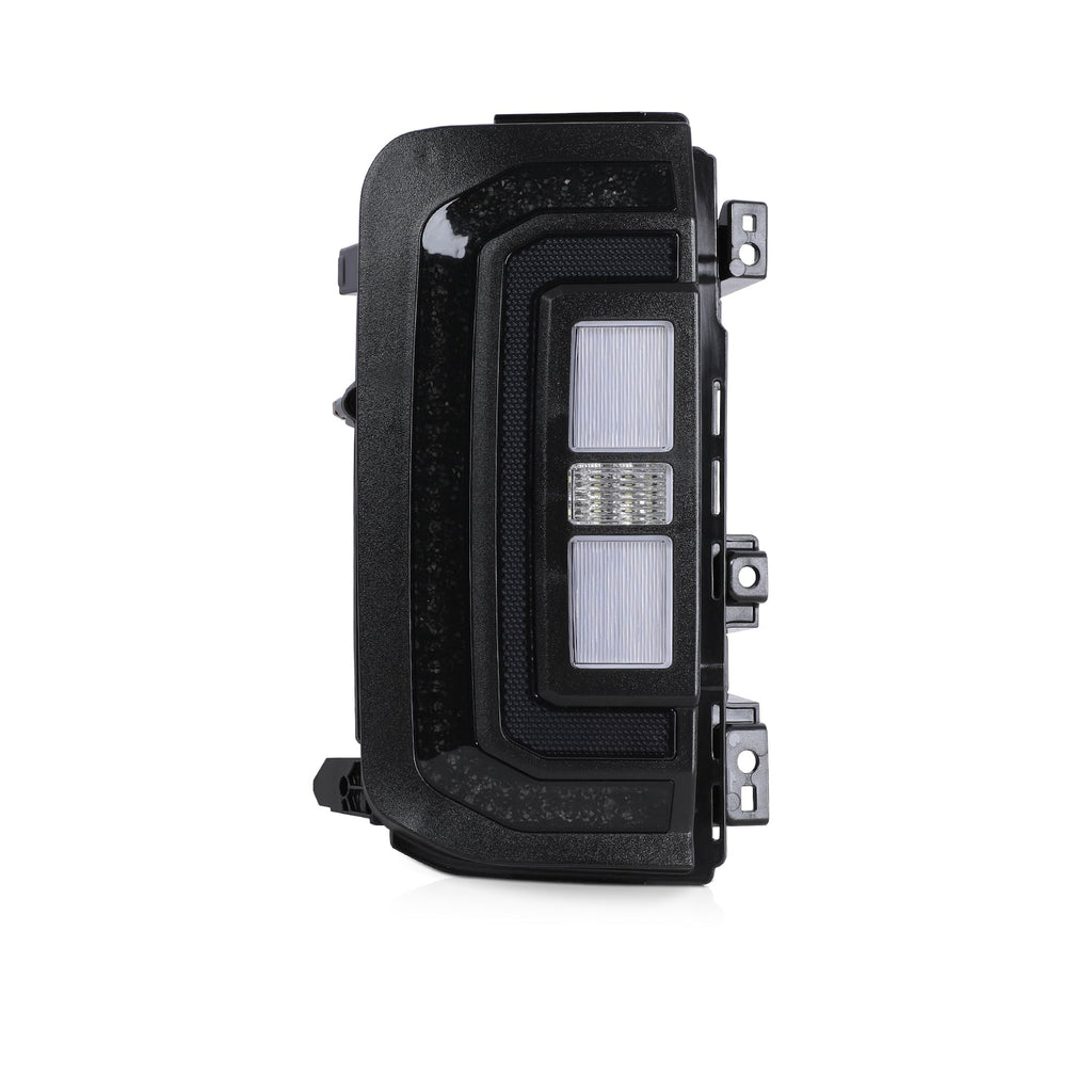 Attica 4x4 Sol Series LED tail light for 2021-2026 Ford Bronco, Black/Smoke lens, front view