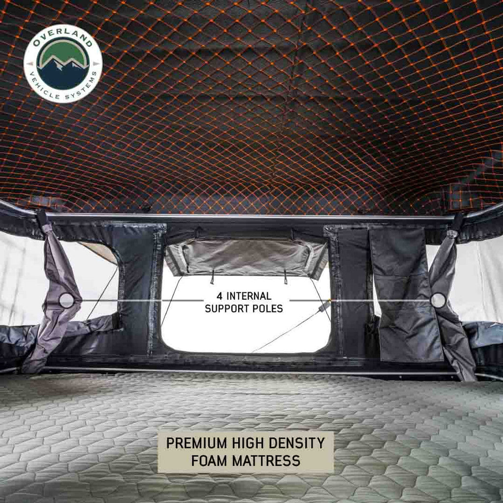 HD Bundu Hard Shell Pop Up Roof Top Tent - Grey Body & Green Rainfly