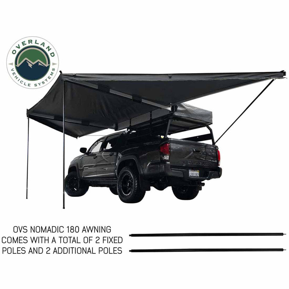 HD Nomadic 180 Degree Awning - Dark Grey with Black Travel Cover Universal