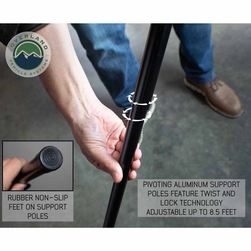 HD Nomadic 180 Degree Awning - Dark Grey with Black Travel Cover Universal