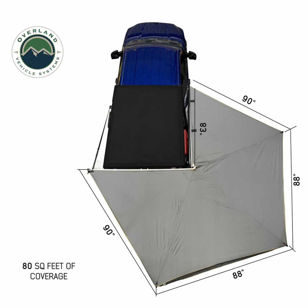 HD Nomadic 270 LT Awning - Dark Gray With Black Travel Cover Universal