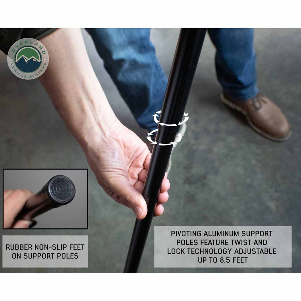 HD Nomadic 270 LT Awning - Dark Gray With Black Travel Cover Universal