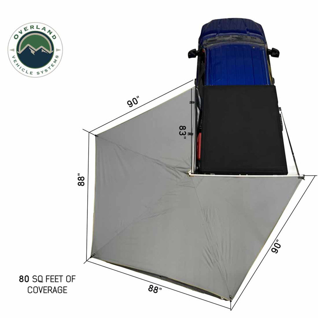 HD Nomadic 270 LT Awning - Dark Gray With Black Travel Cover Universal