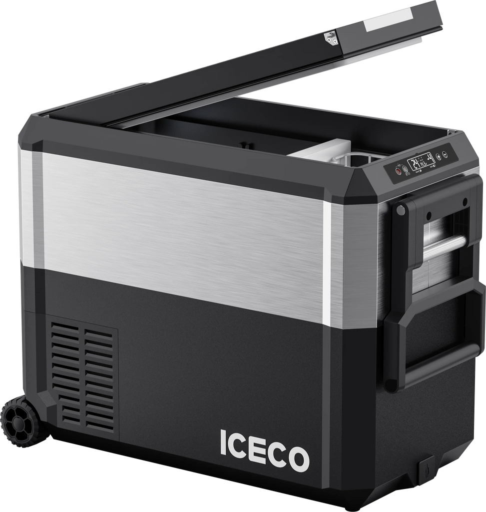 JP50 Pro Dual Zone Wheeled Portable Freezer With Cover - Silver | ICECO | 50 LT