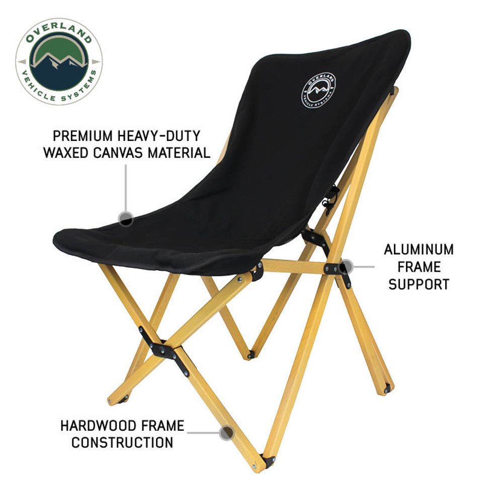 Kick It Wooden Camp Chair - Wood Base & Storage Bag