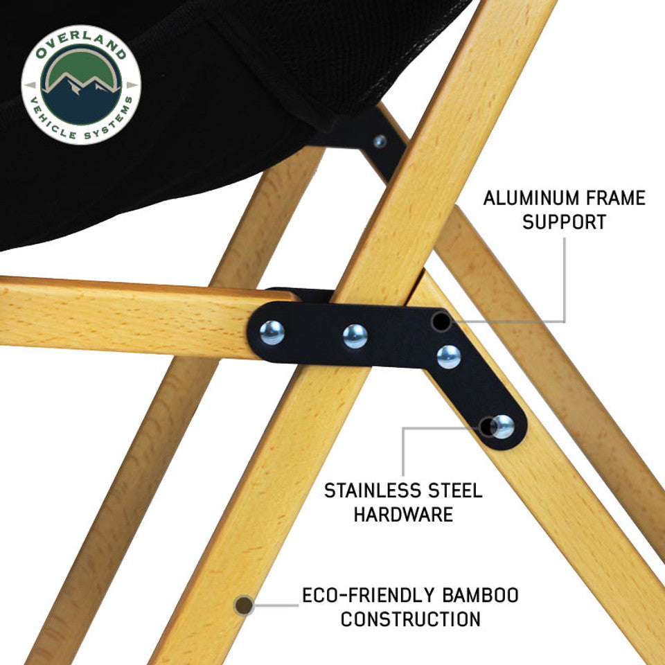 Kick It Wooden Camp Chair - Wood Base & Storage Bag