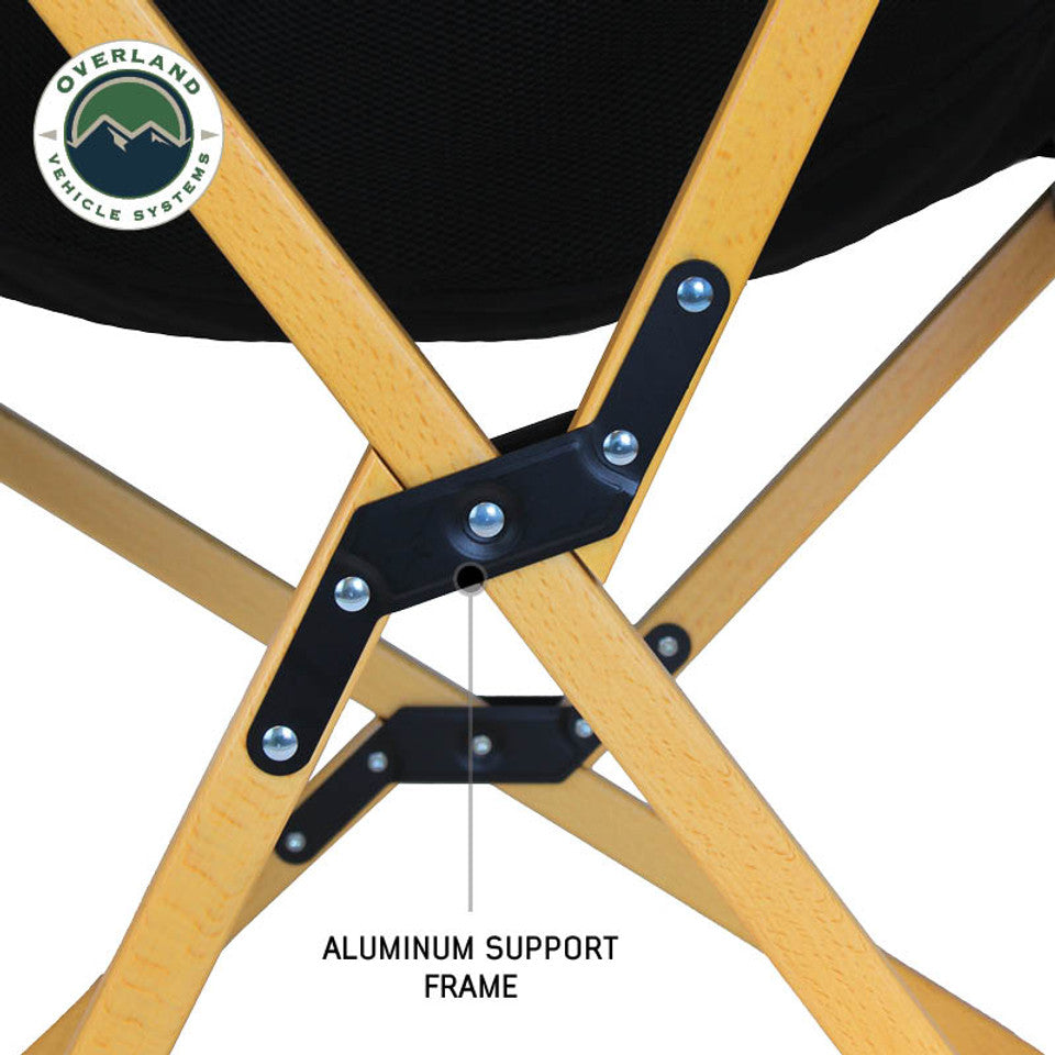 Kick It Wooden Camp Chair - Wood Base & Storage Bag