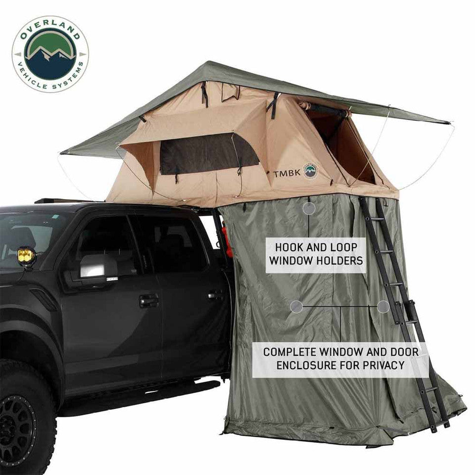LD TMBK Roof Top Tent Annex Green Base With Black Floor & Travel Cover