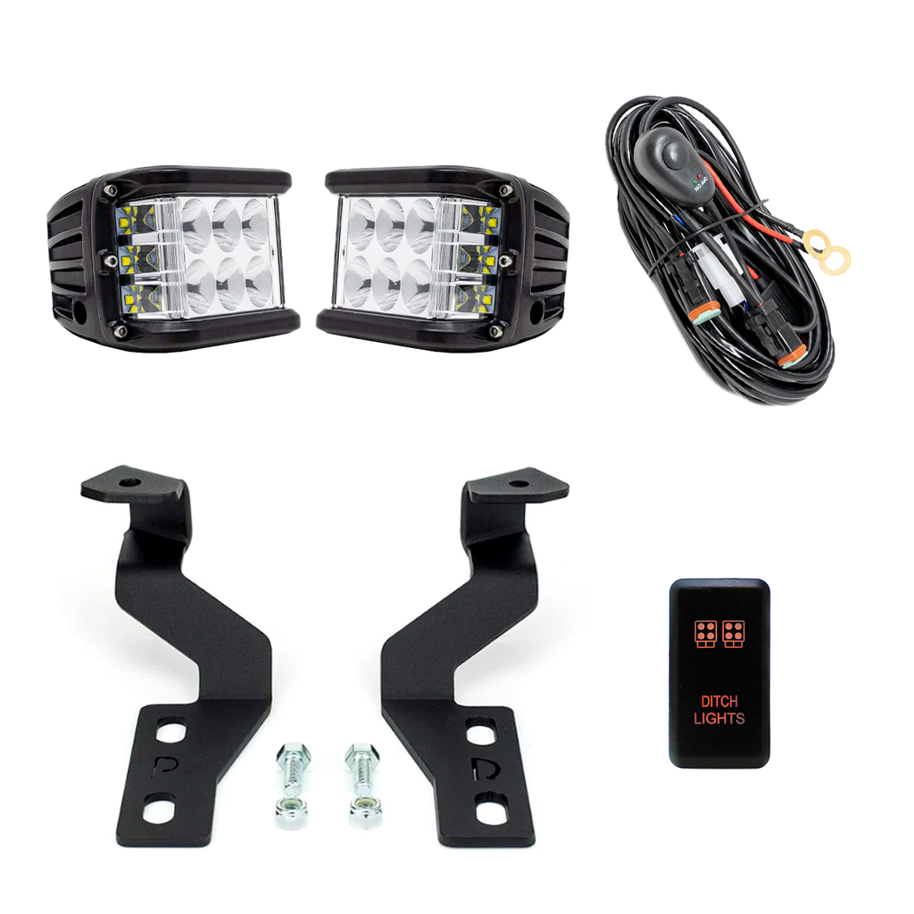 Low Profile Ditch Light Brackets Kit For 2003-2009 Toyota 4Runner
