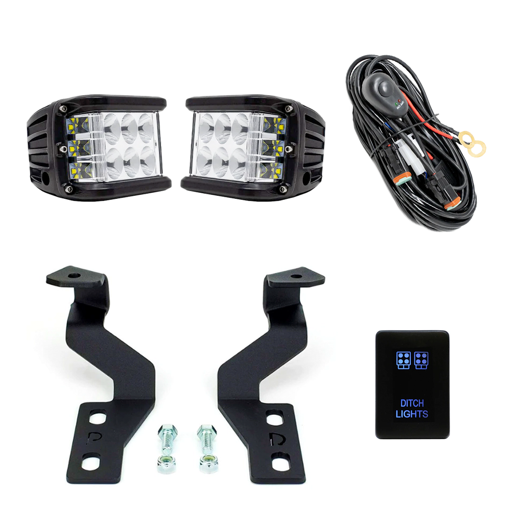 Low Profile Ditch Light Brackets Kit For 2014-2021 Toyota Tundra