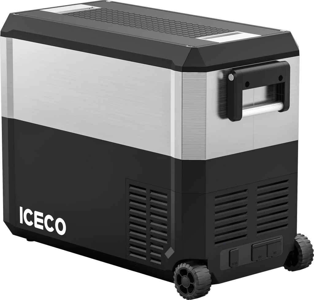 JP50 Pro Dual Zone Wheeled Portable Freezer With Cover - Silver | ICECO | 50 LT