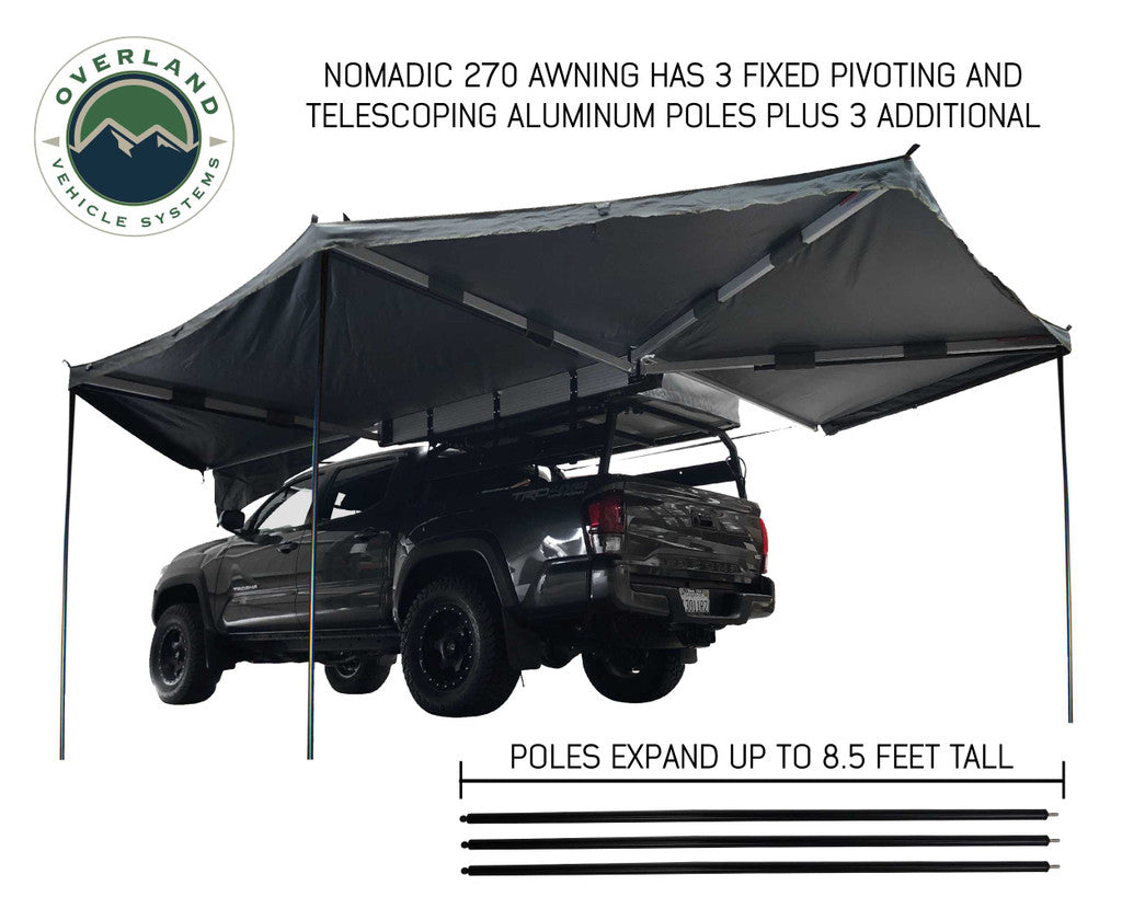 OVS Nomadic Awning 270 Dark Gray Cover With Black Cover Universal