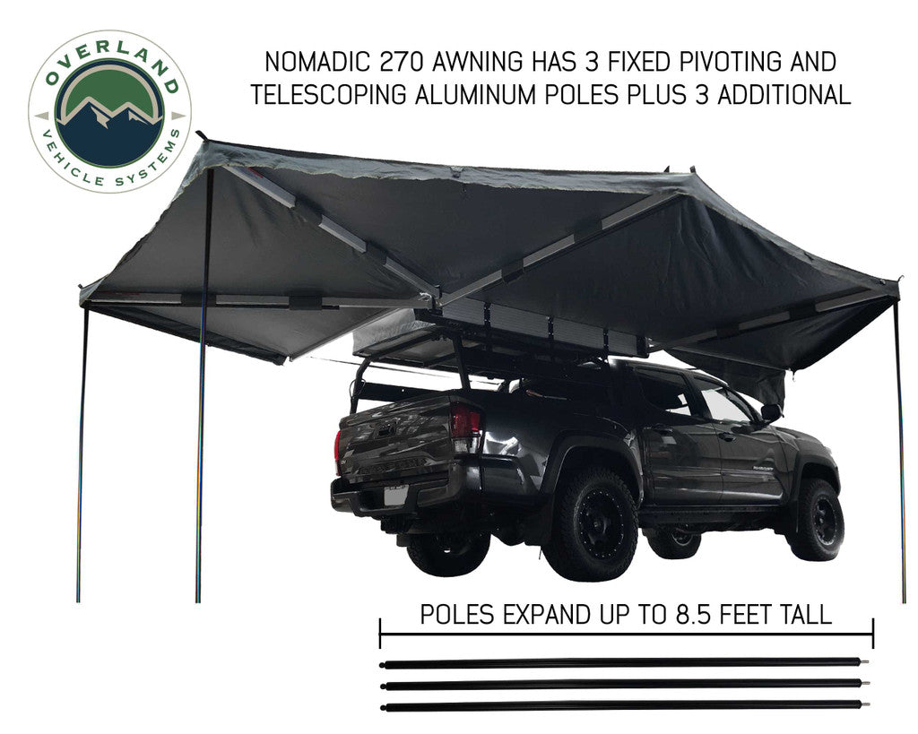 OVS Nomadic Awning 270 Dark Gray Cover With Black Cover Universal