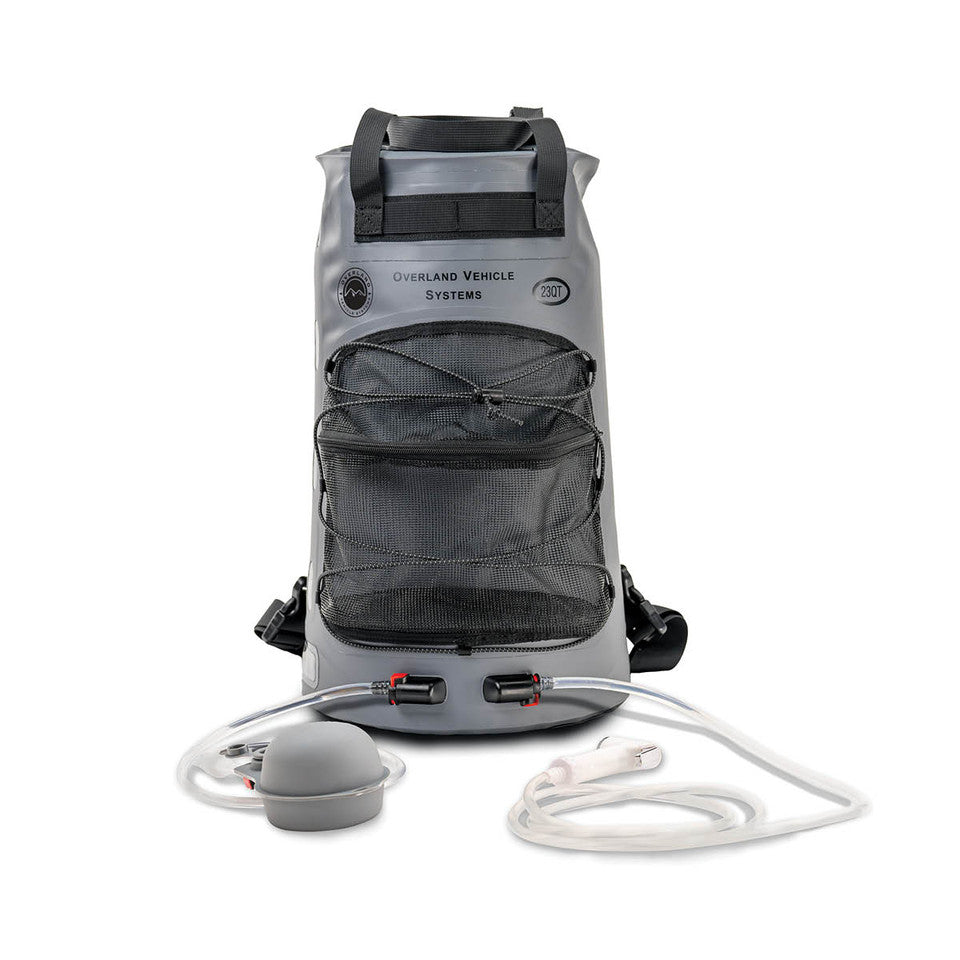 Portable Camp Shower - 23 QT, Nozzle & Accessories