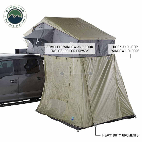 Roof Top Tent Annex Green Base With Black Floor & Travel Cover
