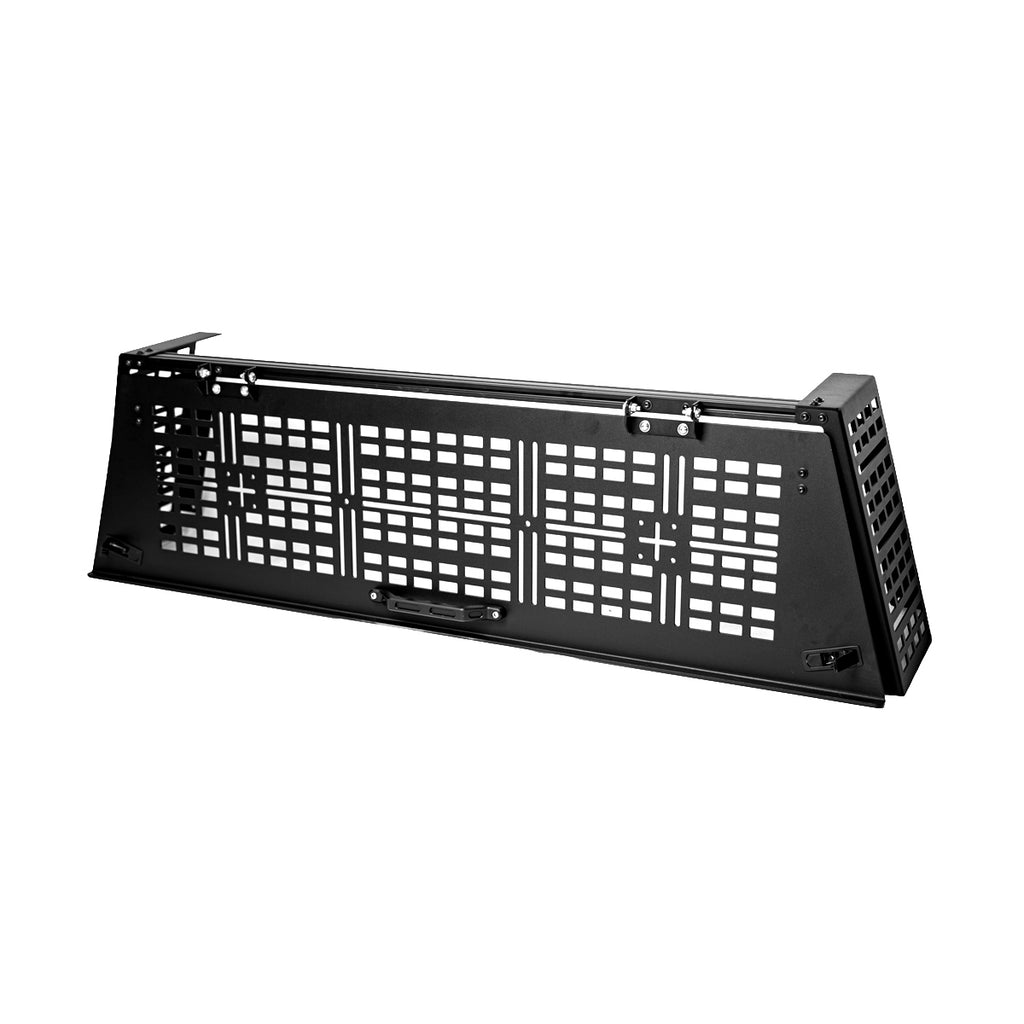 Overland bed rack rear hatch for Toyota Tacoma with MOLLE door, side mounts and handle