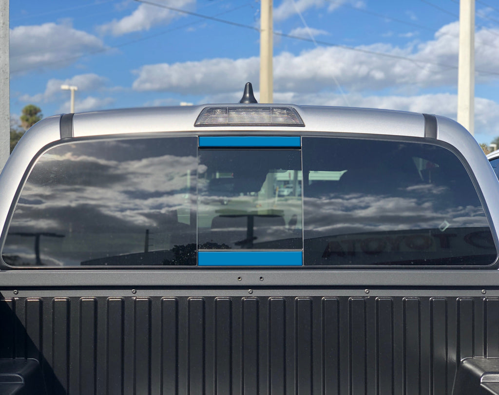 Rear Power Sliding Window Accent Overlays Fits 2016-2023 Toyota Tacoma