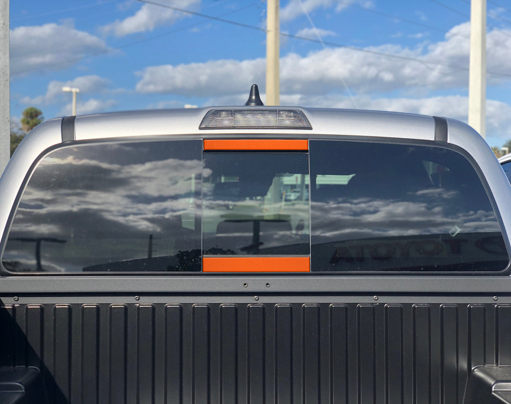 Rear Power Sliding Window Accent Overlays Fits 2016-2023 Toyota Tacoma
