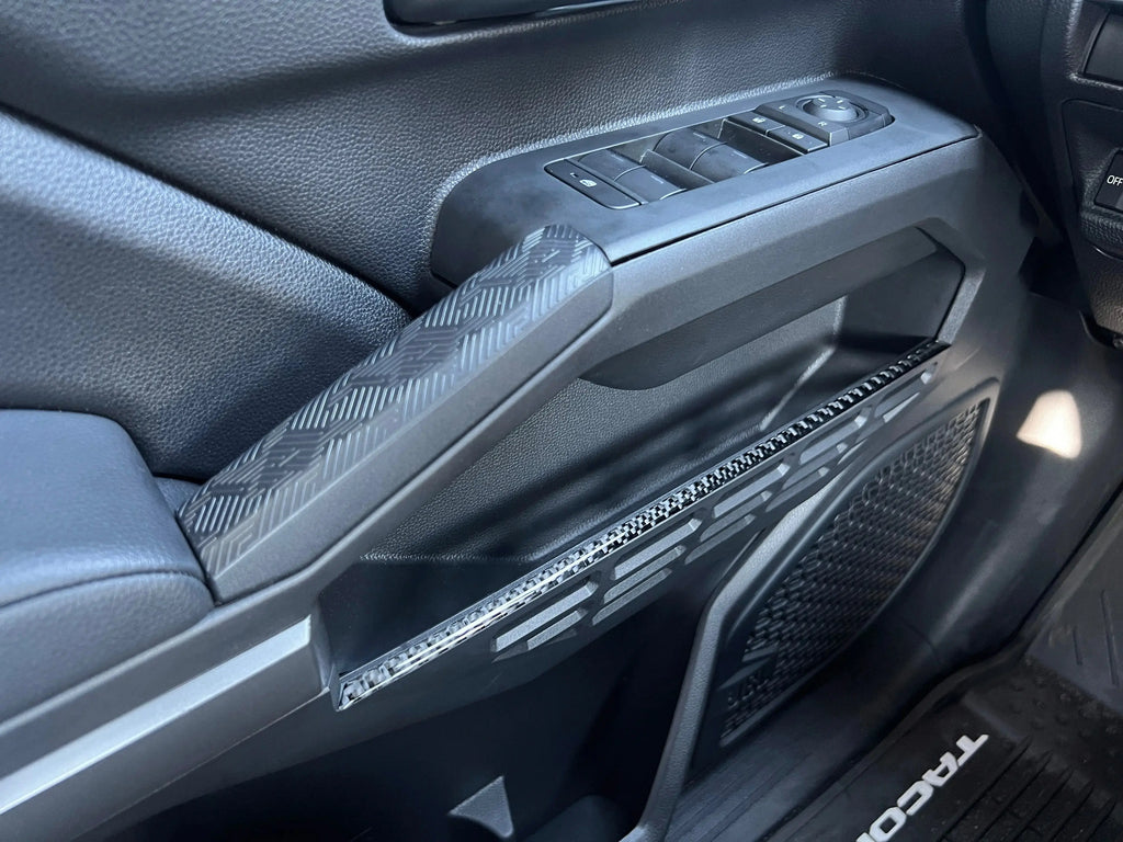 Door Storage Line Accent Trim for 2024-2026 Toyota Tacoma - close-up detail | Tufskinz.com