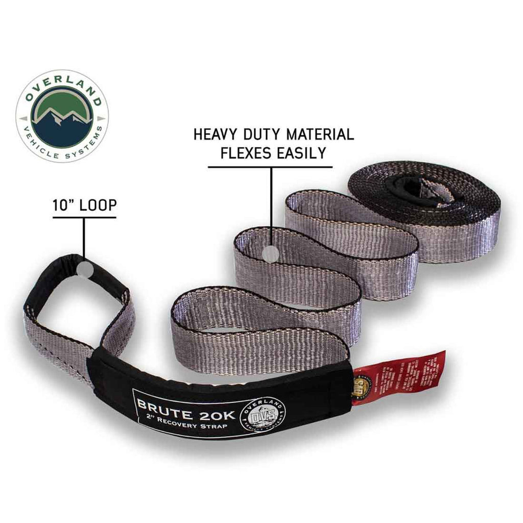Tow Strap Gray With Black Ends & Storage Bag