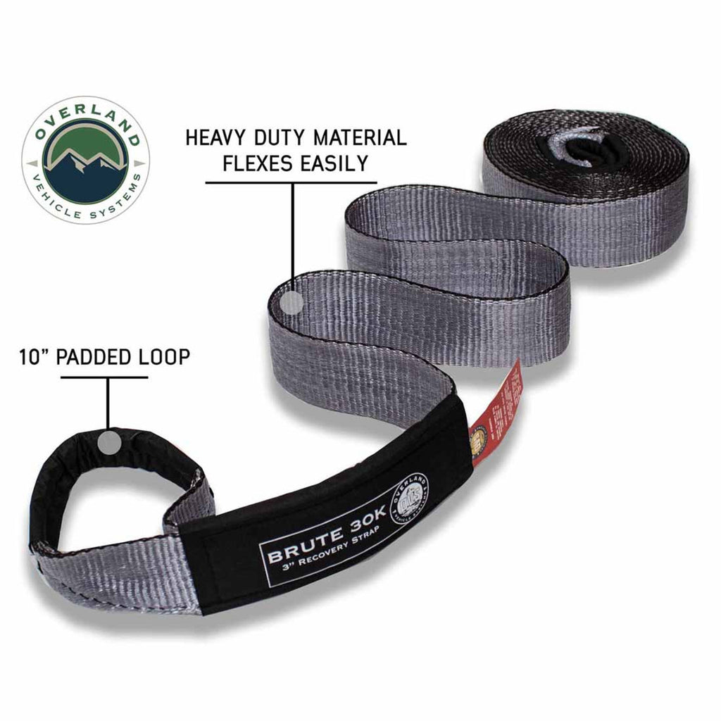 Tow Strap Gray With Black Ends & Storage Bag