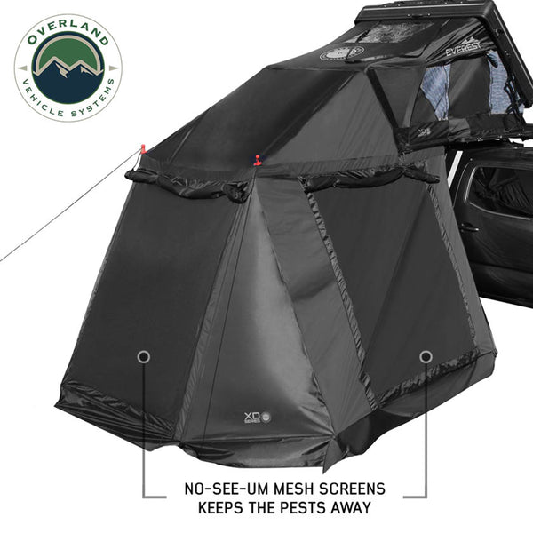 XD Everest Annex Room Roof Top Tent Extension - Black Body Grey Trim