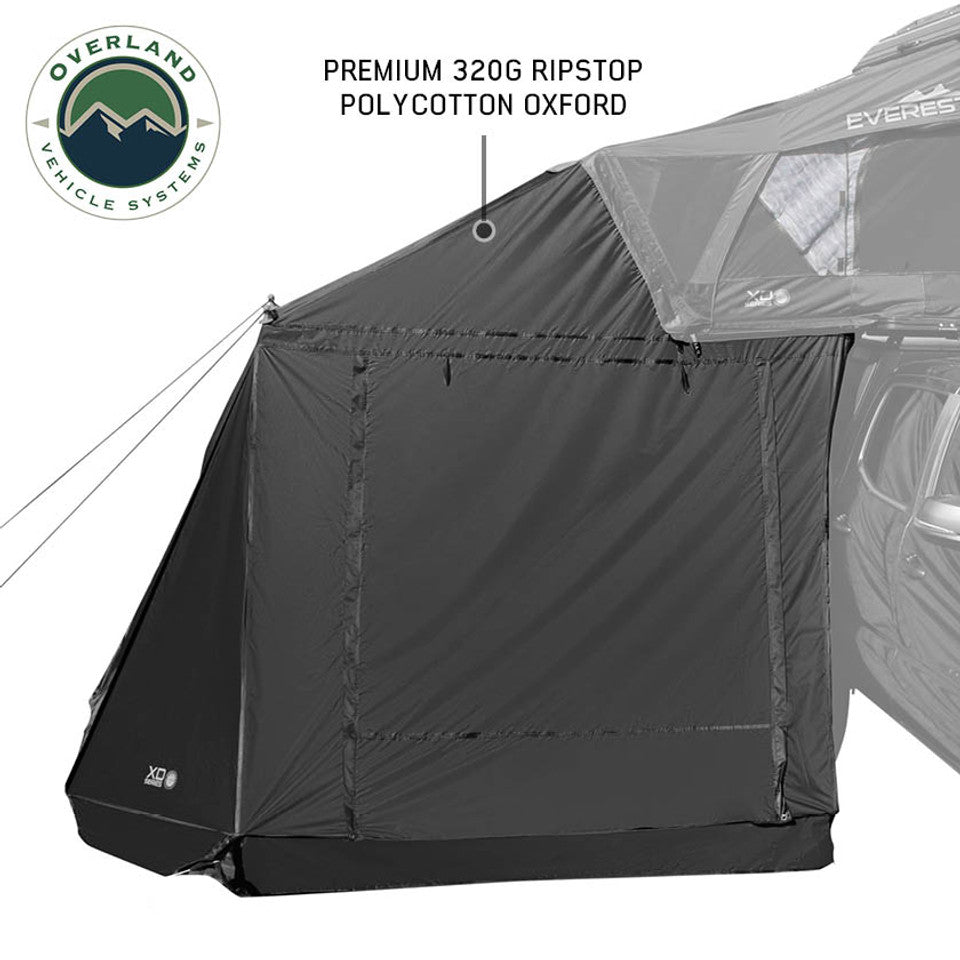 XD Everest Annex Room Roof Top Tent Extension - Black Body Grey Trim