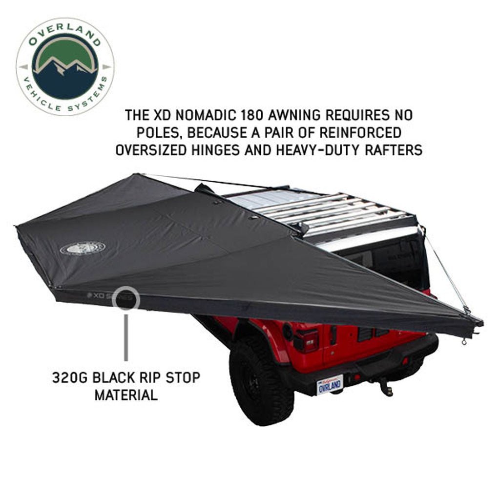 XD Nomadic 180 - Awning, Universal, Black Body, Black Trim W/Black Travel Bag