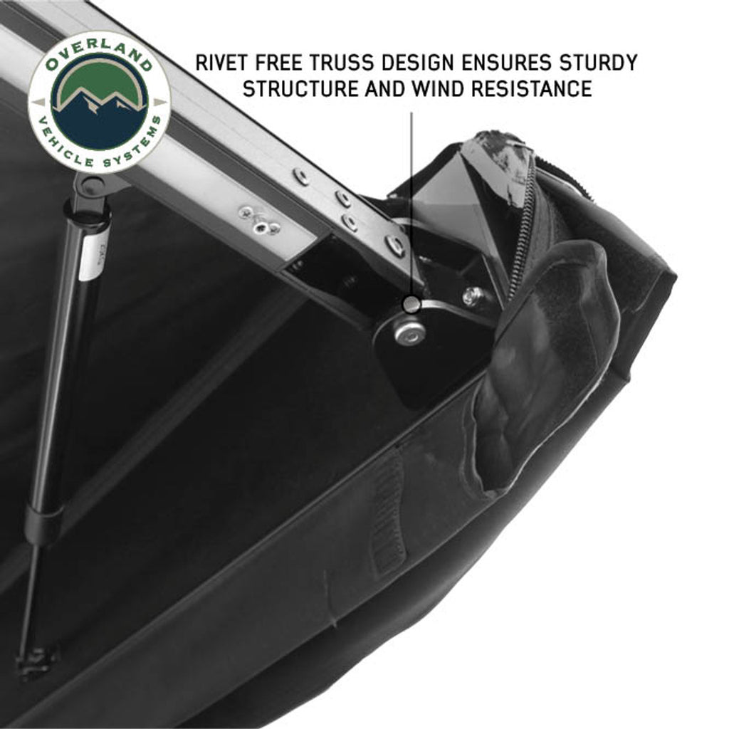 XD Nomadic 2.0 - 6.5' Awning - W/ Lights, Black Out, Black Fabric & Travel Cover Universal