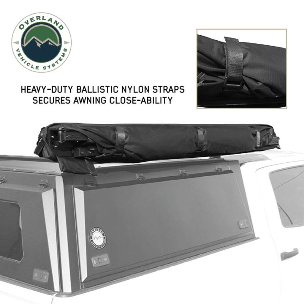 XD Nomadic 2.0 - 6.5' Awning - W/ Lights, Black Out, Black Fabric & Travel Cover Universal
