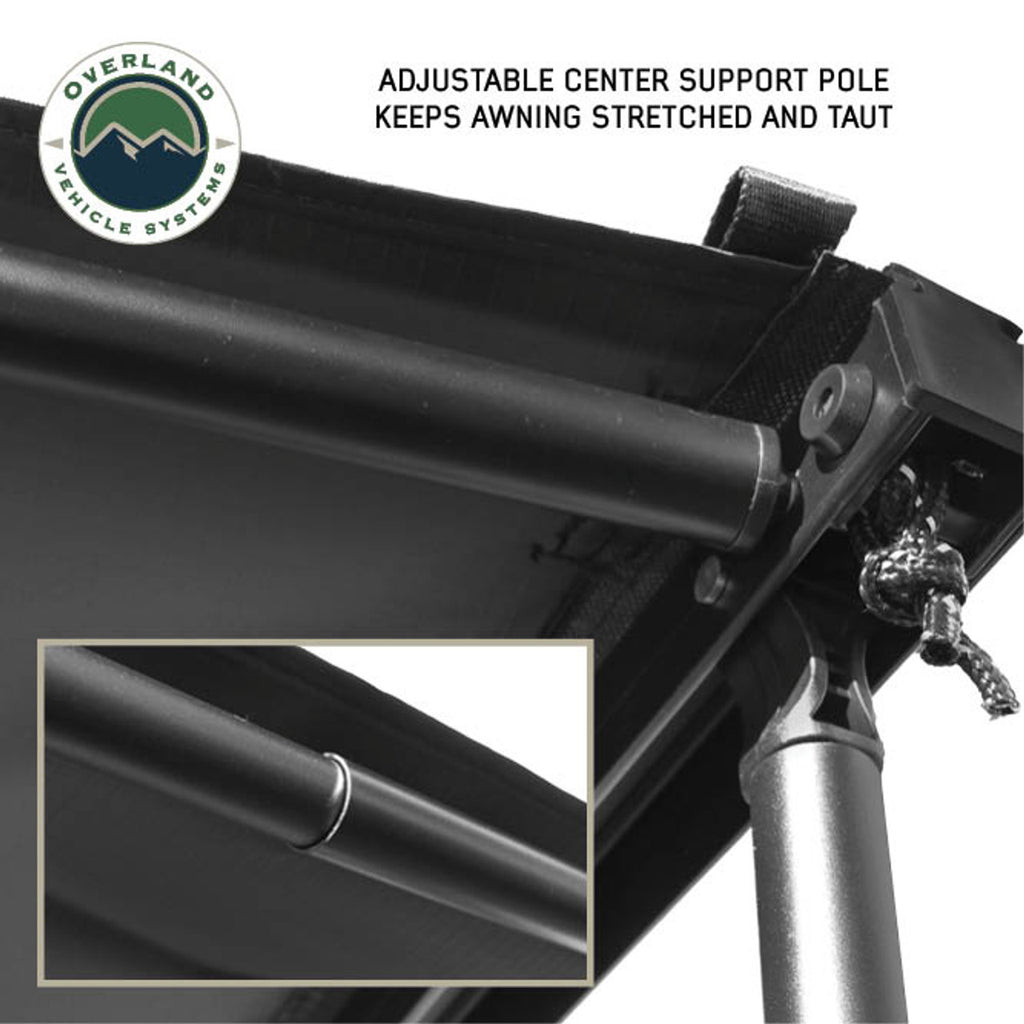 XD Nomadic 2.0 - 6.5' Awning - W/ Lights, Black Out, Black Fabric & Travel Cover Universal