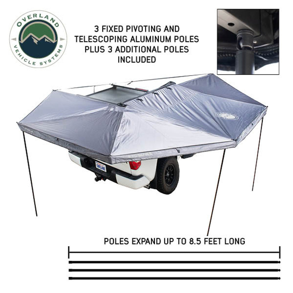XD Nomadic 270 - Awning W/Lights & Black Out Grey Hex, Black Trim & Black Travel Cover